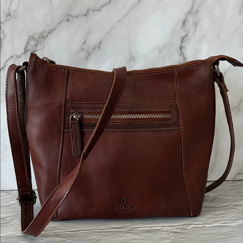 Wild West Brown Leather Crossbody Bag